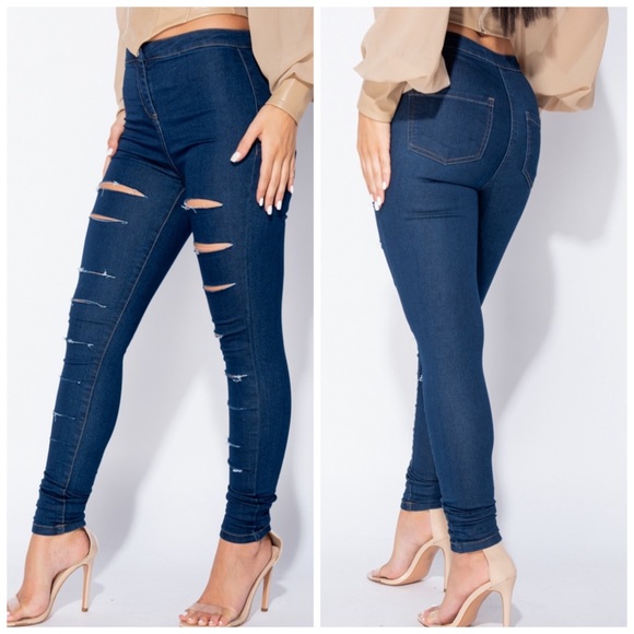 •Gettin’ Ripped•Jeggings (Dark Indigo Edition) - Picture 3 of 3